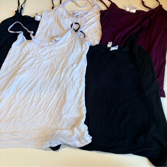 Divided Tops - 🎭 3/$20 H&M XS Cami Tank Bundle 5 Soft Stretch Layering Basics